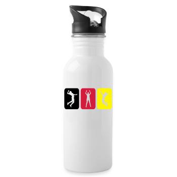 Volleyball Pictogram Germany - Water bottle with straw - white - Right