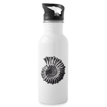 Stone snail retro - Water bottle with straw - white - Right