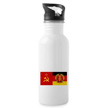GDR saying gift Ossi Soviet Union - Water bottle with straw - white - Right