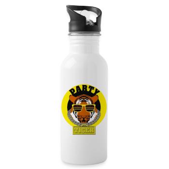 Party Tiger - Water bottle with straw - white - Right