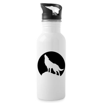 mond wolf - Trinkflasche mit integriertem Trinkhalm - Weiß - Rechts