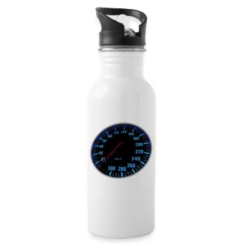 Blue Speedmeter - Tacho - Trinkflasche mit integriertem Trinkhalm - Weiß - Rechts