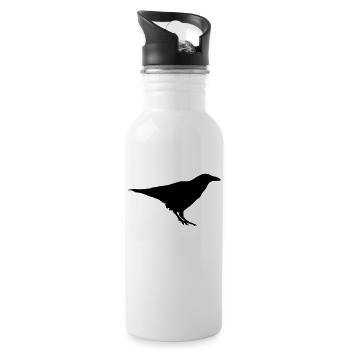 Rabe - Trinkflasche mit integriertem Trinkhalm - Weiß - Rechts