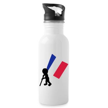 porte drapeau francais - Gourde avec paille intégrée - blanc - Droite