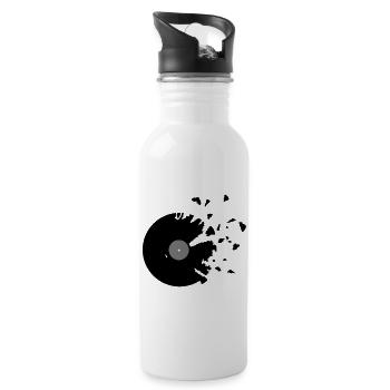 schallplatte_1 - Water bottle with straw - white - Right