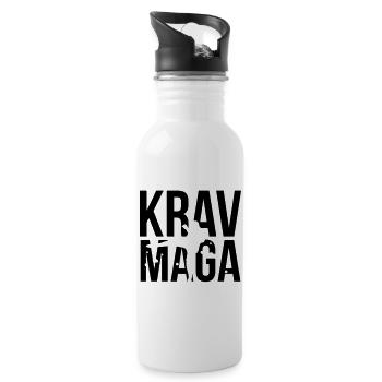 krav maga - Trinkflasche mit integriertem Trinkhalm - Weiß - Rechts