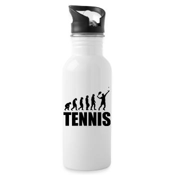 évolution du tennis entraîneur de l'espace joueur de tennis - Gourde avec paille intégrée - blanc - Droite
