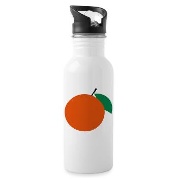 orange - Trinkflasche mit integriertem Trinkhalm - Weiß - Rechts