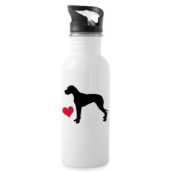 Great Dane - Water bottle with straw - white - Right