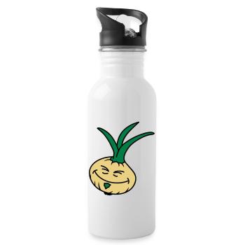 Funny Onion - Trinkflasche mit integriertem Trinkhalm - Weiß - Rechts