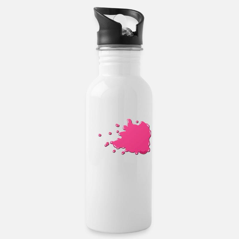 Flamingokotze - Trinkflasche mit integriertem Trinkhalm - Weiß
