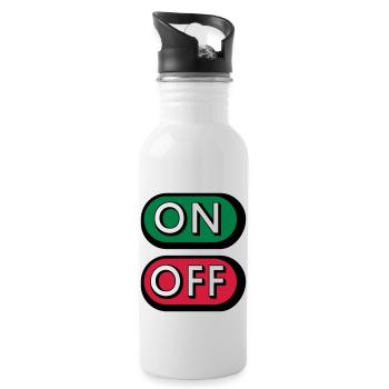 On Off Buttons - Water bottle with straw - white - Right