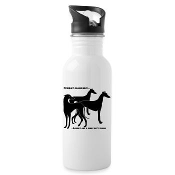 forget_diamonds..Galgos - Trinkflasche mit integriertem Trinkhalm - Weiß - Rechts