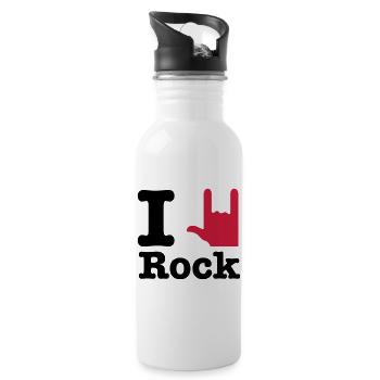 i love rock - I Love Rock - Gourde avec paille intégrée - blanc - Droite