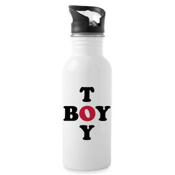 Toy Boy - Trinkflasche mit integriertem Trinkhalm - Weiß - Rechts