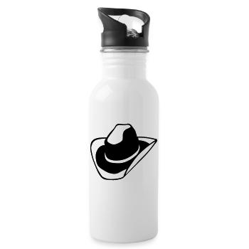 Western Cowboyhut - Trinkflasche mit integriertem Trinkhalm - Weiß - Rechts
