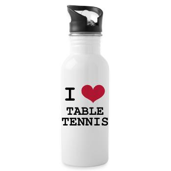 I Love Table Tennis - Gourde avec paille intégrée - blanc - Droite