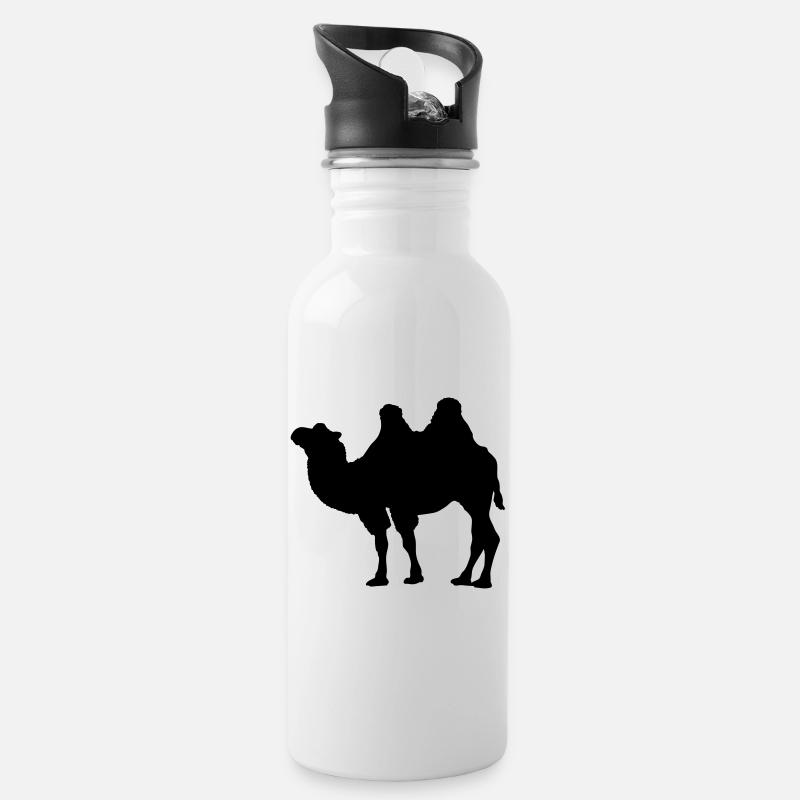 Kamel - Trinkflasche mit integriertem Trinkhalm - Weiß