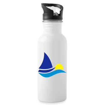 segelboot - Trinkflasche mit integriertem Trinkhalm - Weiß - Rechts