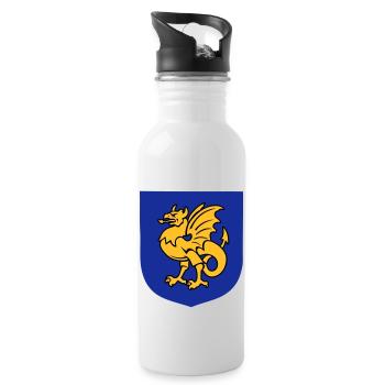 Fantasy-Kreatur Greif Zeichnung Bornholm - Trinkflasche mit integriertem Trinkhalm - Weiß - Rechts