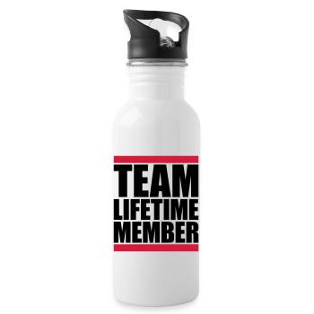 team lifetime member mitglied freunde gruppe verei - Water bottle with straw - white - Right