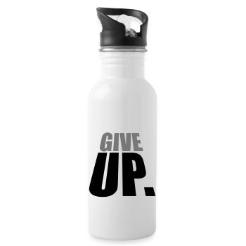 winner never give up logo design never - Water bottle with straw - white - Right