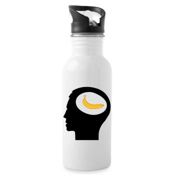 Banana Joe, Banane im Kopf - Water bottle with straw - white - Right