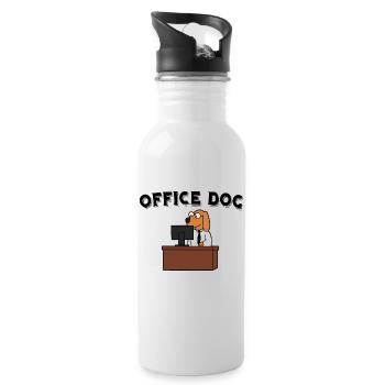 OFFICE DOG - Trinkflasche mit integriertem Trinkhalm - Weiß - Rechts