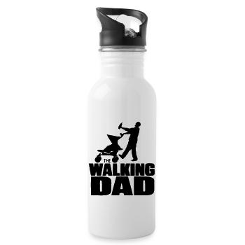 zombie dad humor funny fun daddy - Water bottle with straw - white - Right