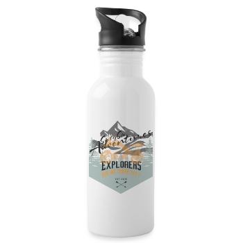 66 Adventures - Explorers Are We There Yet - Water bottle with straw - white - Right