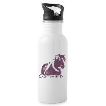 OSTWIND Aufbruch Nach Ora Mika Umarmt Ostwind - Trinkflasche mit integriertem Trinkhalm - Weiß - Rechts