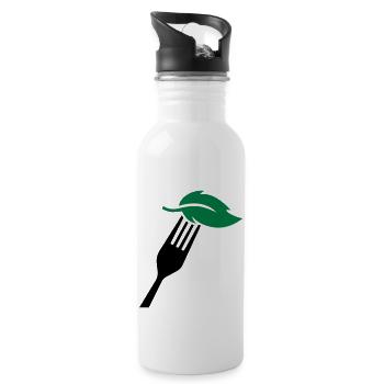 vegan - Water bottle with straw - white - Right