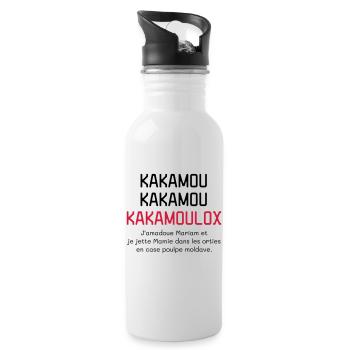 Kamoulox ! Humour - Drôle - Parodie - Loufoque - Gourde avec paille intégrée - blanc - Droite