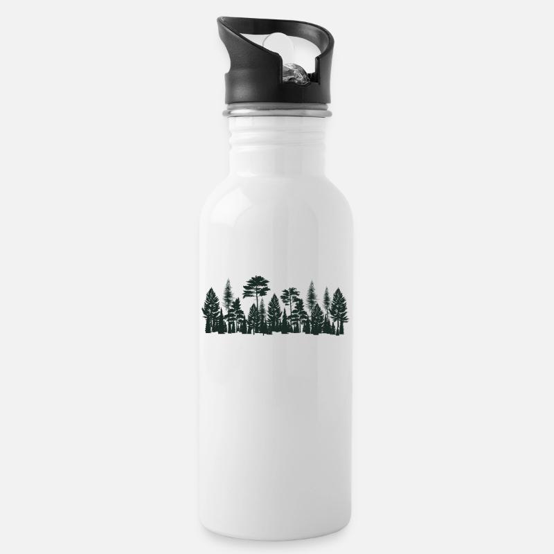 Des arbres - Gourde avec paille intégrée - blanc