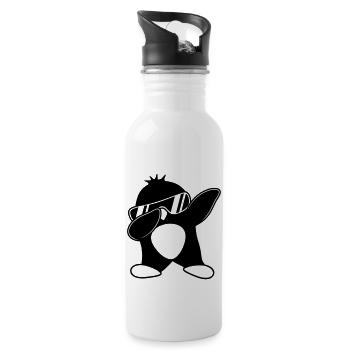 Pingouin Dab Drôle - Gourde avec paille intégrée - blanc - Droite