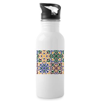Tiles andalou 3 (masque de visage) - Gourde avec paille intégrée - blanc - Droite