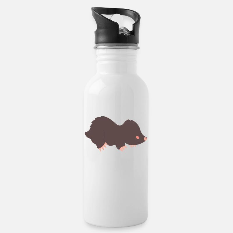 Taupe - Gourde avec paille intégrée - blanc