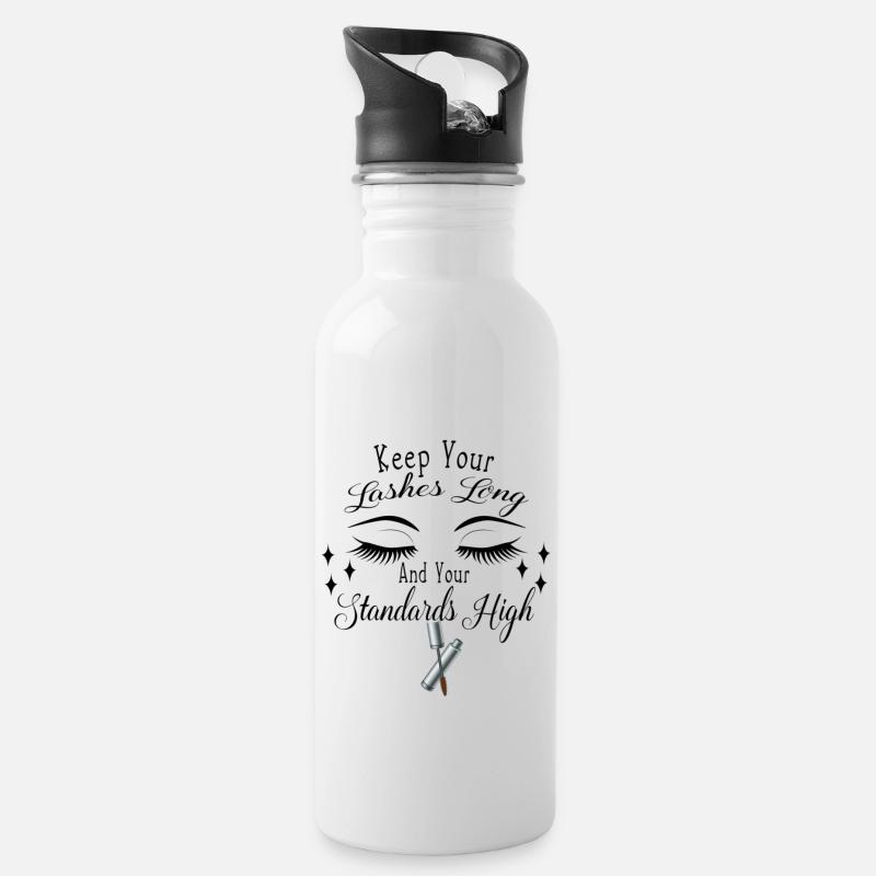 Keep Your Eyelashes Long T-shirt - Gourde avec paille intégrée - blanc
