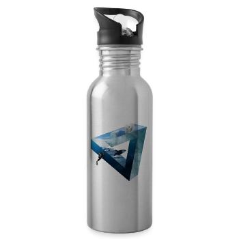 Arctic Ocean - Water bottle with straw - silver - Right