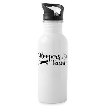 Hoopers team dog sport design - Water bottle with straw - white - Right