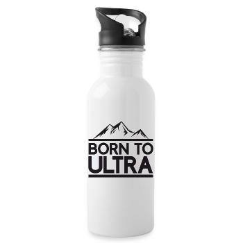 Geboren für Ultra Running - Trinkflasche mit integriertem Trinkhalm - Weiß - Rechts