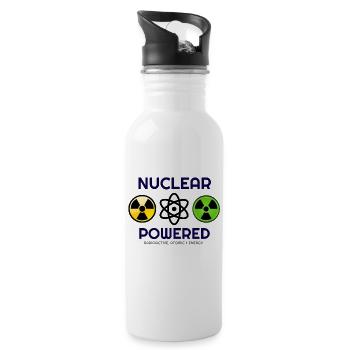 Es geht um Nukleare, Nukleare, Nukleare Hoodies, - Trinkflasche mit integriertem Trinkhalm - Weiß - Rechts