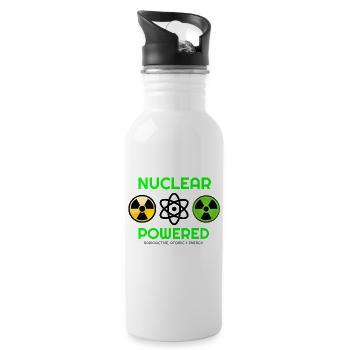 Nukleare, nukleare T-Shirts, nukleare Hoodies - Trinkflasche mit integriertem Trinkhalm - Weiß - Rechts