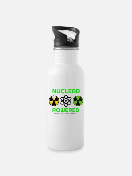 nuclear, nuclear t shirts, nuclear Hoodies - Water bottle with straw - white