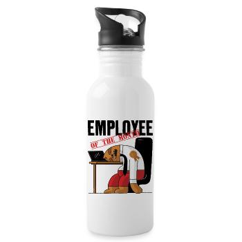 EMPLOYEE OF THE MONTH - Water bottle with straw - white - Right