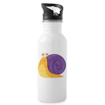 Freundliche Schnecke - Trinkflasche mit integriertem Trinkhalm - Weiß - Rechts