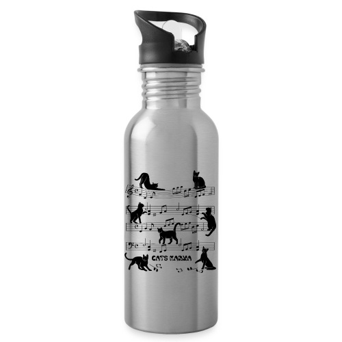 CATS KARMA - Trinkflasche mit integriertem Trinkhalm