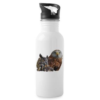 Bird of prey - Water bottle with straw - white - Right