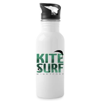 KITESURF 2021 green - Water bottle with straw - white - Right