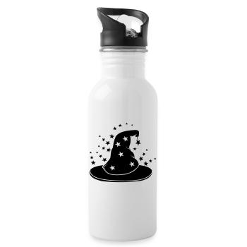 Magical wizard hat with stars - Water bottle with straw - white - Right